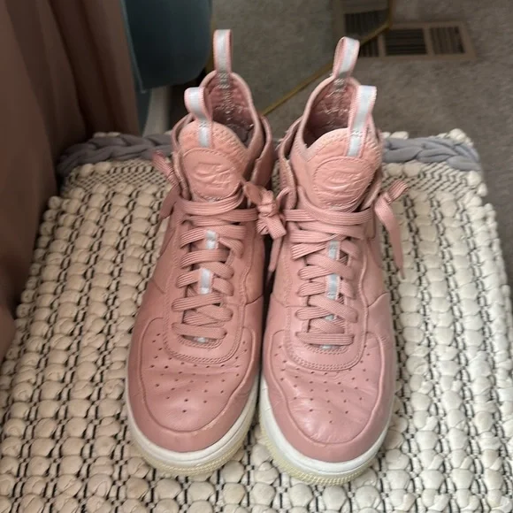 Pink High-Top Nike Air Force Sneakers - Picture 2 of 9